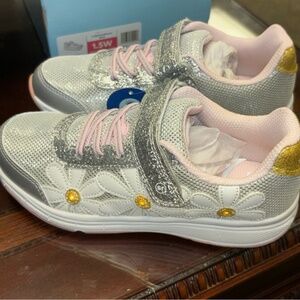 GIRLS VELCRO DAISY LIGHT UP SHOES SIZE 1.5 W